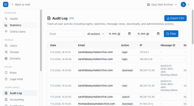 Compliance & Aufbewahrung